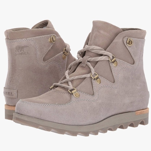 𝅺SOREL Tan Sneakchic Alpine Kettle Boots Lace up Sneakers Ankle Booties size 7 - Picture 1 of 10